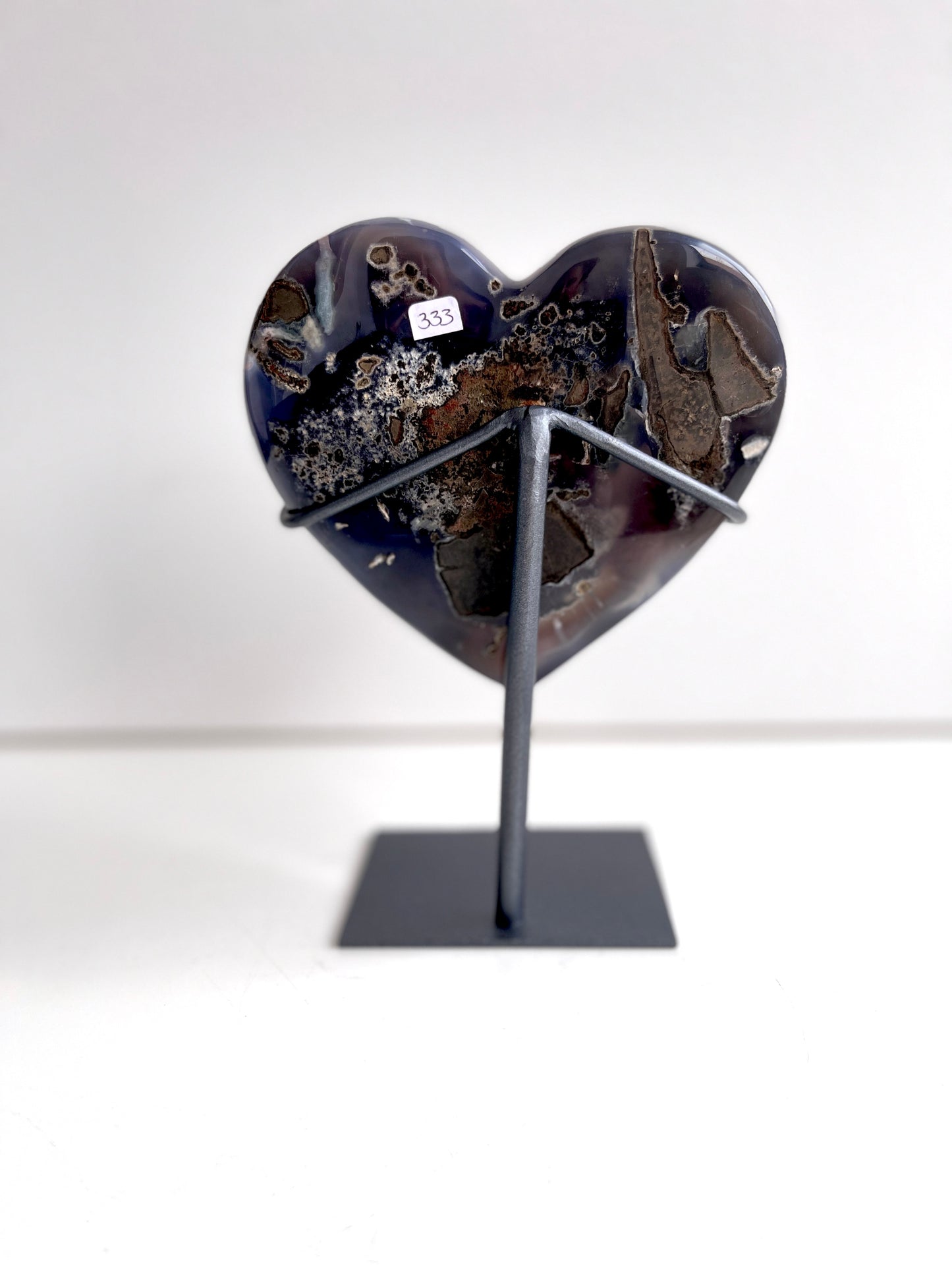 Black and Dark Purple Amethyst Heart.