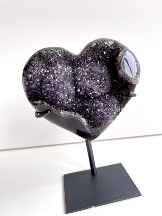 Black and Dark Purple Amethyst Heart.