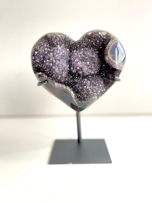 Black and Dark Purple Amethyst Heart.