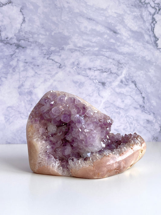 Pink amethyst and amethyst Freeform